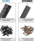Yeecheng 2PCS black 6-inch heavy-duty piano hinge, 2-inch open width, stainless steel, pre-drilled holes and screws.