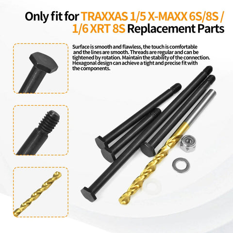 Traxxas Suspension Screw Pin Set Replacement Parts For 1/5 X Maxx 6S 8S And 1/6 XRT 8S RC Trucks Hard Anodized Alloy Kit