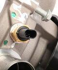 Leak Resistant Engine Coolant Pump With Smooth Bore Channels And Beefy Roller Bearings That Plug Straight In close-up view of connector and assembly.