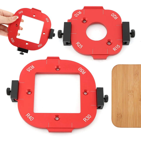 Pro Grade Aluminum Router Corner Radius Template Set With Eight Radius Sizes R10 To R50 for DIY Woodworking Arc Cutting