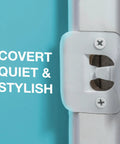 Premium Door Silencer Strike Plate That Cuts Latch Noise And Makes Slamming Chill Out Daily For Zero Stress Home Habits With Durable Flexible Rubber Mounts And Quick One Step Install close-up on white strike plate mounted on door.