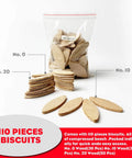 8.5 Amp Biscuit Cutter Plate Joiner Kit With No 0 No 10 No 20 Wood Biscuits 110 Pcs shown with labeled wood biscuits types