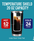 How To Get An Engineer's Attention 20 Oz Vacuum Insulated Stainless Steel Tumbler With Removable Lid And Straw Black Gift For Engineers Engineering Students And Techy Coworkers showing temperature retention features