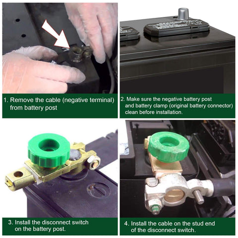 Step-by-step installation of Battery Quick Disconnect Switch Top Post Kill Switch For Boat Car Truck RV Camper Tractor Vehicles