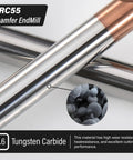 Three Eighths Inch Carbide Chamfer End Mill With Sixty Degree V Groove, Four Flutes TISIN Coated Milling Bit For Alloy Steels