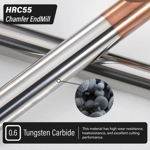 Three Eighths Inch Carbide Chamfer End Mill With Sixty Degree V Groove, Four Flutes TISIN Coated Milling Bit For Alloy Steels