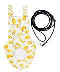 Bird Lover Must Have Pigeon Diaper With Leash for Pigeons Over Five Months Old, banana print, waterproof with leash.