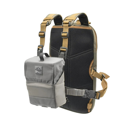 Versatile Tactical Hydration Pack with MOLLE system showing chest pack attachment and standard backpack mode