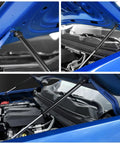 Chevy Colorado Hood Struts for GMC Canyon 2023 to 2026 under hood view with gas springs attached to blue hood