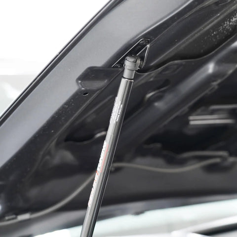 Hood Quicklift Plus System for Toyota Tacoma 2016 2023 Hood Prop Rod Eliminator Kit installed under hood view