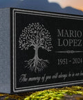 Personalized Granite Memorial Stone For Grave Decor Outdoor Tree Of Life Memorial Plaque Custom Cemetery Marker To Honor Loved One