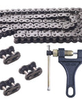 525 X Ring Chain With Chain Breaker Kit, 110 Links With Master Link, Built For Most Street Bikes And ATVs, Quad Riveted Pins