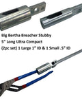 Big Bertha Breacher Stubby Super Leverage Breaker Bar One Half Inch ID And One Inch ID Wrench Extender Set, shown with pliers