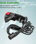 Electric Winch Remote Controller With 3 Pin Male Plug And 9 Point 2 Foot Cable For Car And Off Road Vehicles Handheld Winch Control Box For Straight Up Remote Winching On 4x4s, black plastic