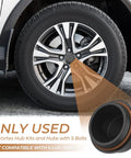 Dexter Vortex hub caps with brown O-ring, 2-pack for trailer hubs; front-wheel view with inset cap.