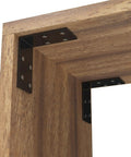 Beefy Galvanized L Brackets 1.5 By 3 By 3 Inch Eight Pack for Shelves and Furniture Iron Corner Brackets on wooden frame