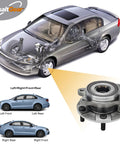Pair Of Front Wheel Hub And Bearing Assemblies 513258 For Rav4 2006 To 2018 Mirai 2016 To 2020 And Scion tC 2011 To 2016 Drop In Ready Direct Replacement OEM Quality 2 Pack with car diagram and internal parts visible