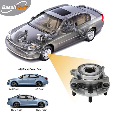 Pair Of Front Wheel Hub And Bearing Assemblies 513258 For Rav4 2006 To 2018 Mirai 2016 To 2020 And Scion tC 2011 To 2016 Drop In Ready Direct Replacement OEM Quality 2 Pack with car diagram and internal parts visible