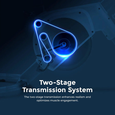 Prime Magnetic Belt Drive Indoor Stationary Cycling Bike With Bluetooth App Connectivity And Two Stage Transmission System.