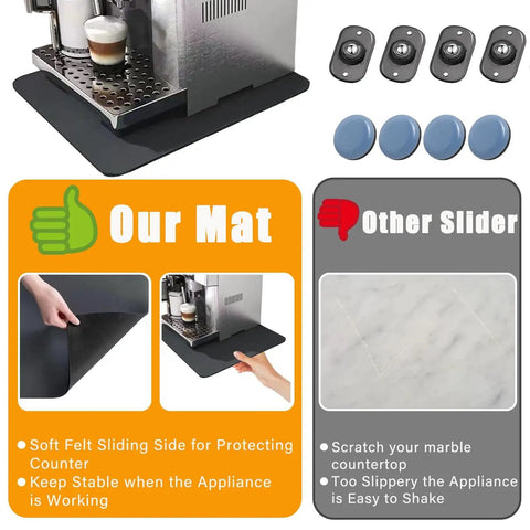 360 Degree Rotation Appliance Sliders Move Heavy Duty Kitchen Appliances On Countertop Cut To Fit Mat comparison chart