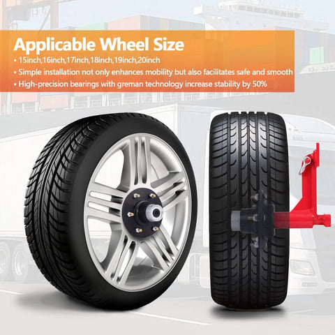 Heavy Duty Shipping Container Wheels Kit With 8800 Pound Axle And Secure Ratchet Straps For Smooth Sailin showing applicable wheel sizes and design.