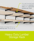 Heavy Duty Wood And Lumber Wall Storage Rack With 480 lb Capacity Steel Mounted Three Tier Shelf for garage use