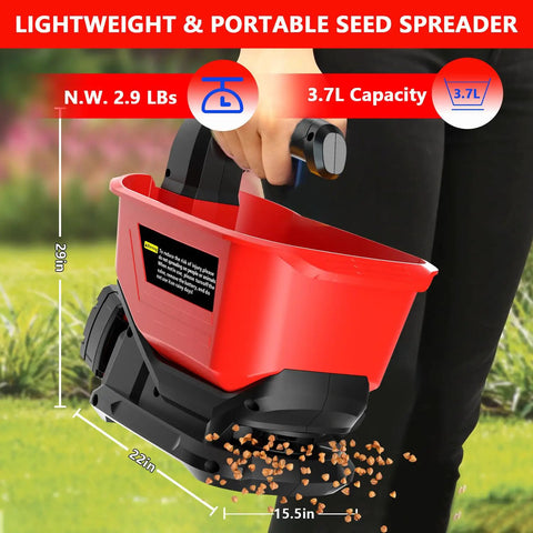 Electric Grass Seed Spreader For Milwaukee M18 18V Battery Power Handheld Granule Spreader For Lawn Care Pro Year Round Seed Feed Salt And Melt Tool Only Battery Not Included Premium Quality shown in use over grass.