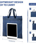 Go Anywhere Heavy Duty Large Zipper Pouch With Handle Fits A4 Paper And 16 Inch Laptop, Waterproof Oxford File Bag, Spacious Organizer For Office Travel And Daily Grind In Blue, showing lightweight design with handle.