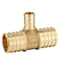 Five Pack Lead Free Brass PEX Crimp Tee Fittings 1 Inch By 1 Inch By 1 Inch For PEX Tubing, DZR Brass, Corrosion Resistant
