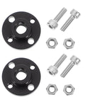2 Pack T8 Lead Screw POM Nut For 3D Printers And Machine Tool Rails, Pro Grade POM Plastic Nut With Easy Install, Low Maintenance, Durable Smooth Travel For Stepper Motors And Linear Motion Systems. Two black POM T8 lead screw nuts with screws and nuts