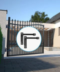 Heavy Duty Three Quarter Inch J Bolt Gate Hinge Seven Inch Adjustable Weld On For Wooden And Metal Gates Farm Fence And Driveway Use Two Pack, black metal gate hinge on driveway gate