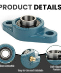 Front view of UCFL205-16 pillow block bearing with 1 in bore, two-bolt flange, cast-iron base, self-aligning