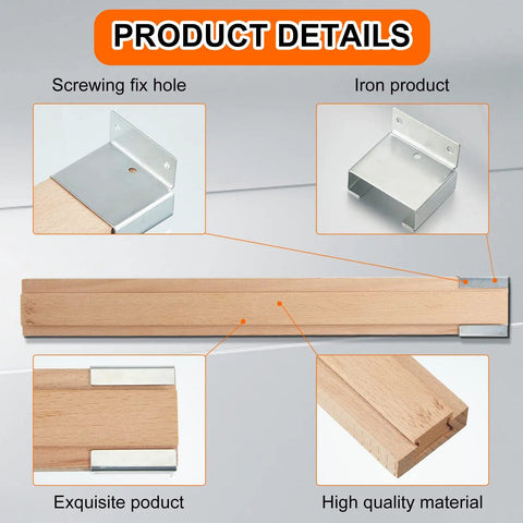 Four Pack Solid Wood Drawer Slides 16 Inch Bottom Mount Guide Track Featuring Greaseless Metal Rollers Built Tough For Furniture Fixups Run Smooth As Butter showing wooden track and metal hardware details.