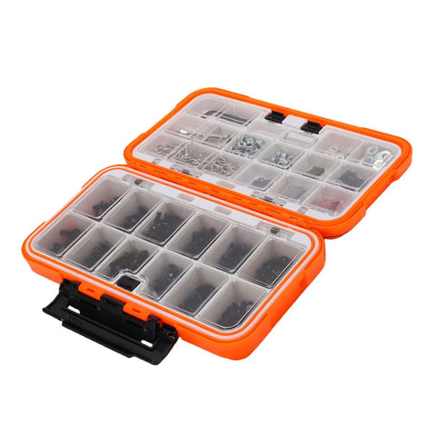 RC Screw Kit 537 Pieces Stainless Steel With Double Sided Storage Box Universal Spare Parts All In One For One Eighth One Tenth One Twelfth One Sixteenth RC Cars And Trucks Durable Rustproof Hardware Set For Quick Repairs open orange organizer