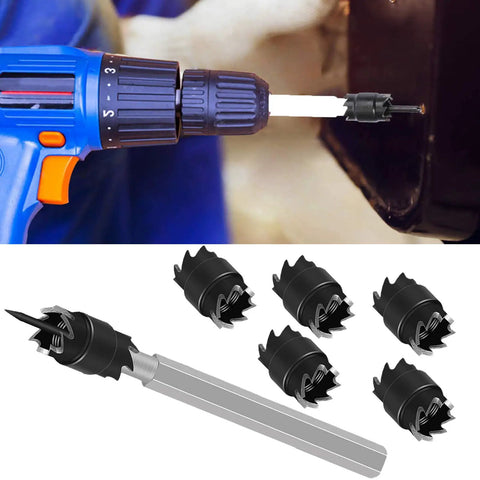 Double Sided Spot Weld Cutter Set Three Eighths Inch HSS Remover Bits for Power Drill Hex Sheet Metal Cutter Kit 13 Pcs