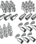 heavy duty hydraulic fittings 3/8 NPTF JIC set with male and female connectors for air hoses and hydraulic lines in carbon steel