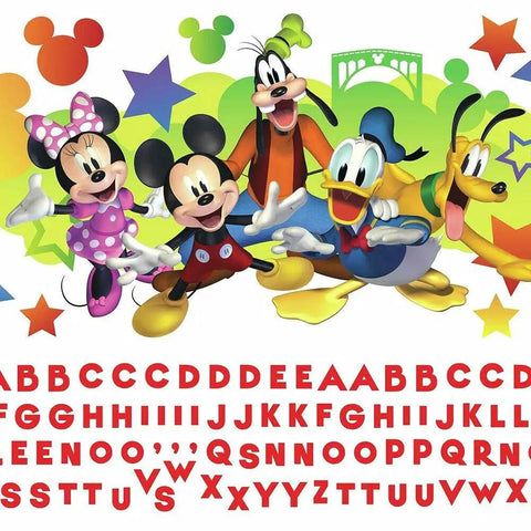 Disney Mickey And Friends Giant Peel And Stick Wall Decals With Personalization 116 Piece Set Includes Alphabet Letters