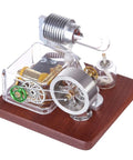 Hot Air Engine Model Kit With Rotating Mechanical Music Box For Science Experiments And Educational Fun on wooden base