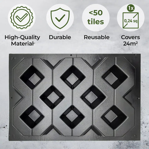 Concrete Paver Mold For Grass Pavers And Garden Walkways ABS 4mm Pathmaker Form front view showing durability and size