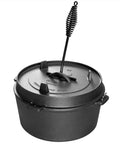 Pre Seasoned Cast Iron Camping Dutch Oven 6 Quart With Lid And Tripod Stand For Outdoor Cooking Great For Slow Braise Stews And Beefy Hearty Family Dinners