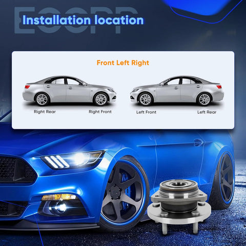 Front Wheel Hub And Bearing Assembly For Jeep Grand Cherokee 1999 To 2004 No ABS 5 Lug 3 Bolt Flange OE 513159 Replacement Fits 4.0L And 4.7L Engines Durable Hub Bearing Kit Ready To Roll For Smooth Wheel Rotation And Steering with installation location diagram