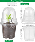 36 Packs 4 Inch Plant Nursery Pots With Humidity Dome Transparent Plastic Planters For Seed Starting Seedlings Indoor Outdoor Garden Kit With Plant Labels For Easy Growth Tracking