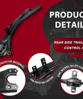 Upgrade Your Ride With These Heavy Duty Rear Trailing Arm Suspension Kits For Hyundai Tucson And Kia Sportage Models From 2010 Through 2016 Featuring OEM Fitment Plus Durable Construction To Restore Smooth Handling And Keep You Rolling Smooth As rear side trailing control arm, black die-cast steel