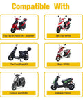 Image showing compatibility chart of GY6 Vacuum Fuel Pump Petcock 3 Port Replacement for various scooters like TaoTao and Baja SC50.