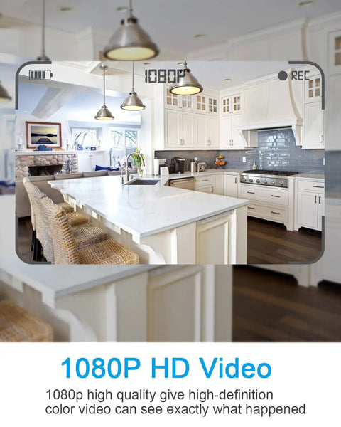 View through 1080P Indoor Security Wall Clock Camera With Motion Detection Hidden Nanny Cam for home kitchen surveillance.
