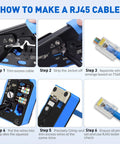 Step-by-step guide for All-In-One RJ45 Crimp Tool With Pass-Through And Non Pass-Through Crimping, Wire Stripper, Cutter use