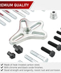 Heavy Duty Harmonic Balancer Puller Set 46 Piece Kit including various bolts and metal component with premium quality label