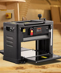 Heavy Duty Benchtop Wood Planer With A 13 Inch Worktable And 15 Amp Motor For Cutting Through Hardwood And Softwood Stock, front view.