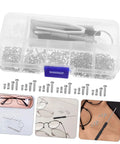 Eyeglass Repair Kit With Precision Screwdriver Set Sunglass Screws Replacement Nose Pad Cushions Tweezers And Storage Case in box