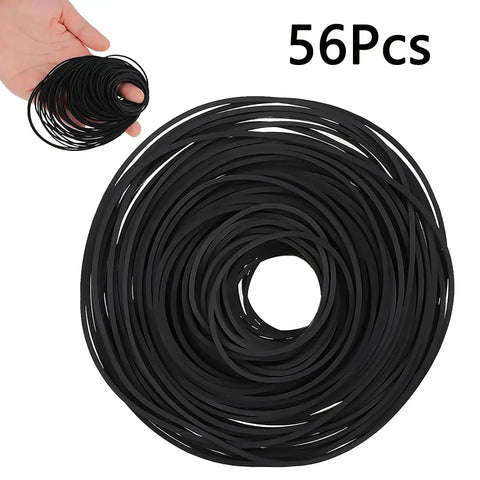 Rubber Drive Belt Set for DVD CD VCR and Cassette Players 56 Pcs Replacement Belts 40 to 120mm Range 1mm Width Black Kit